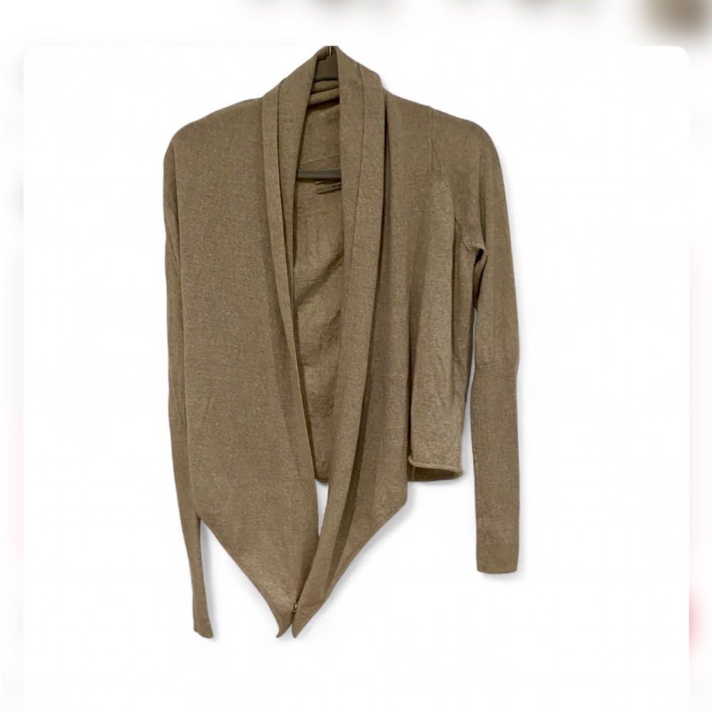 ALL SAINTS SAGO PIRATE 100% MERINO LONG SLEEVE CARDIGAN SWEATER BEIGE SIZE 4